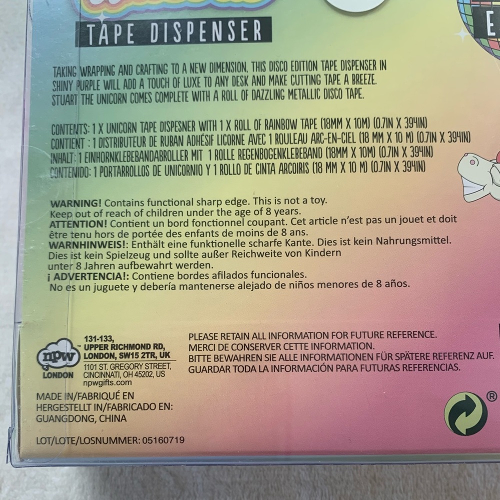 NWT Unicorn Tape Dispenser Disco Edition - Picture 4 of 5